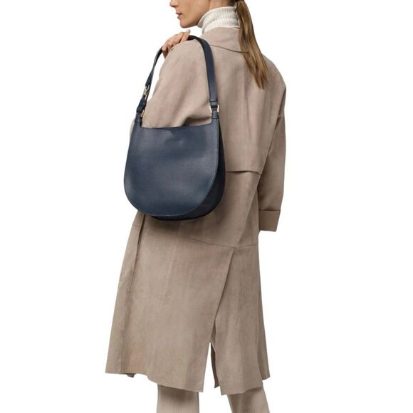 Valextra Hobo Weekend Medium Handbag Navy Made in Italy Leather $2,580.00 - Picture 2 of 11